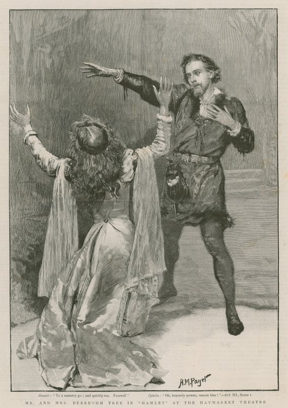 El Sr. y la Sra. Beerbohm Tree en Hamlet en el Teatro Haymarket de Henry Marriott Paget