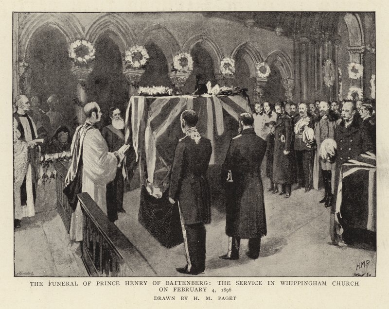 El funeral del Príncipe Enrique de Battenberg, el servicio en la Iglesia de Whippingham el 4 de febrero de 1896 de Henry Marriott Paget