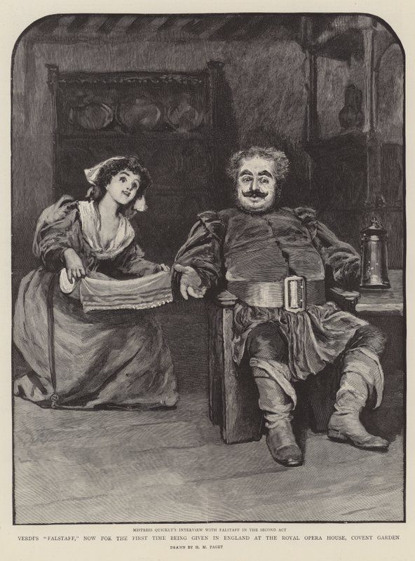 Falstaff de Verdi, ahora por primera vez en Inglaterra en la Royal Opera House, Covent Garden de Henry Marriott Paget