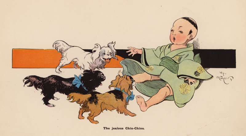 Ilustración de Las aventuras de una muñeca japonesa (litografía en color) de Henry Mayer