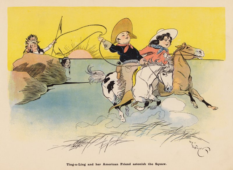 Ilustración de Las aventuras de una muñeca japonesa (litografía en color) de Henry Mayer