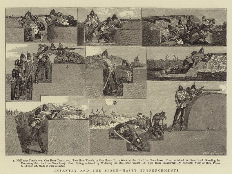 Infantería y la pala, trincheras rápidas de Henry Payne