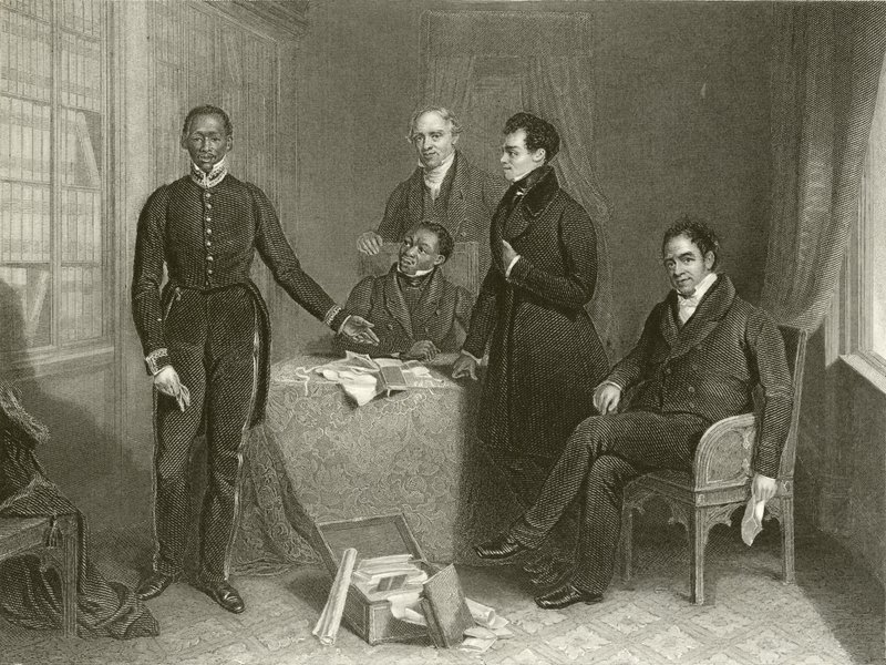 Jan Tzatzoe, Andries Stoffles, Rev Dr Philip y Rev Mess Read, Senior y Junior de Henry Room