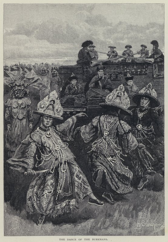 La danza de los Burkhans (litografía) de Henry Sandham