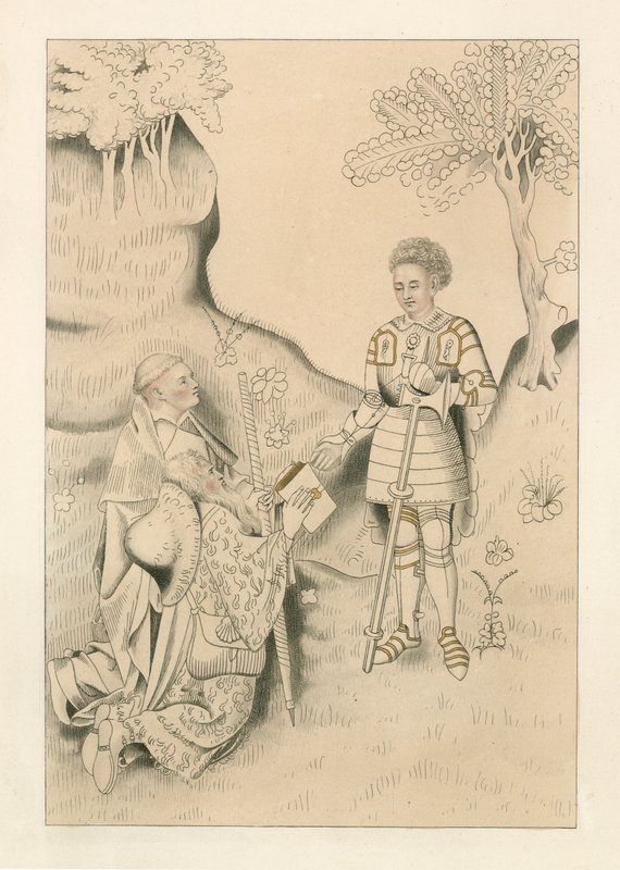 Lydgate presentando su libro al Conde de Salisbury de Henry Shaw