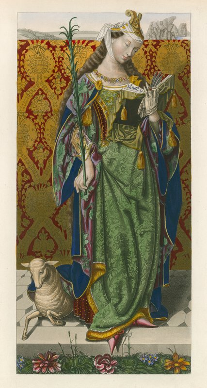 Santa Inés, c. 1520, de una pintura de Lucas van Leyden de Henry Shaw
