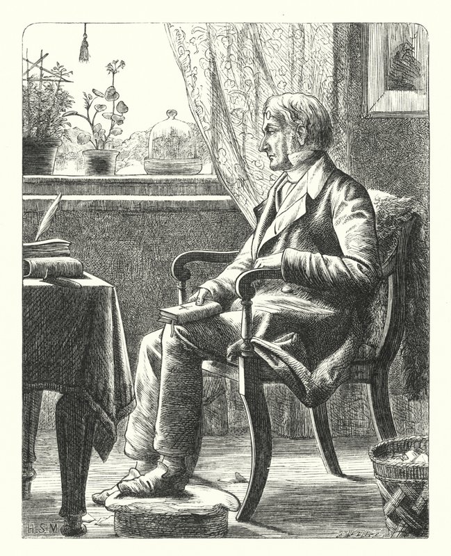 Un Padre Leyendo la Biblia (grabado) de Henry Stacey (after) Marks