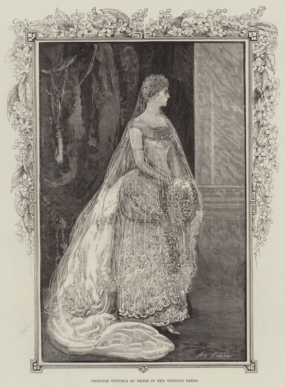 Princesa Victoria de Hesse en su vestido de novia de Henry Stephen Ludlow