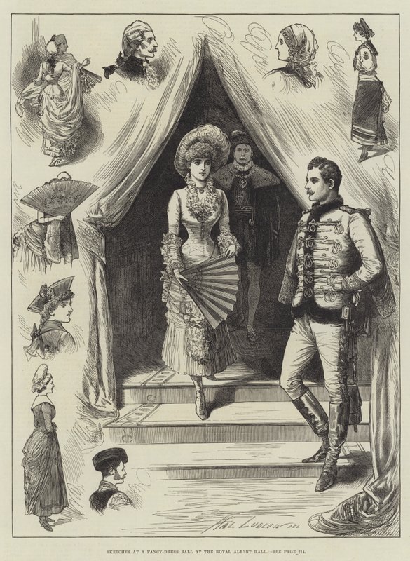 Bocetos en un Baile de Disfraces en el Royal Albert Hall de Henry Stephen Ludlow