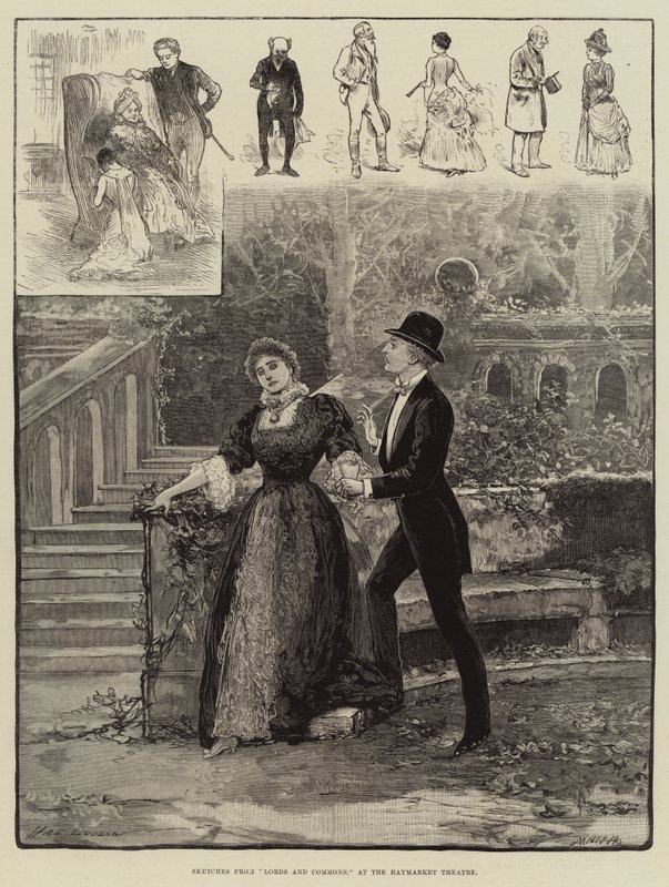 Bocetos de Lords y Commons, en el Teatro Haymarket de Henry Stephen Ludlow