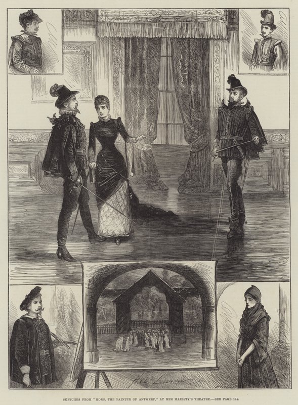 Bocetos de Moro, el Pintor de Amberes, en el Teatro de Su Majestad de Henry Stephen Ludlow