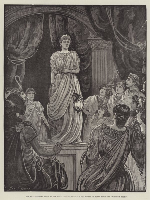 El Espectáculo Shakesperiano en el Royal Albert Hall, Tableau Vivant de una Escena de El Cuento de Invierno de Henry Stephen Ludlow
