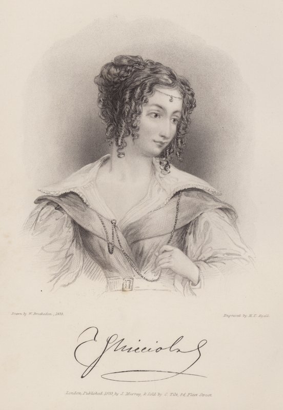 Condesa Teresa Guiccioli, amante de Lord Byron (grabado) de Henry Thomas (after) Ryall