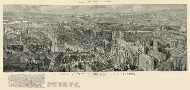 Vista aérea del extremo oeste de Londres de Henry William Brewer