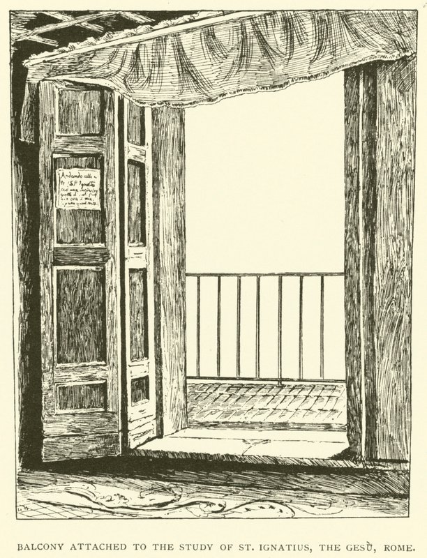 Balcón adjunto al estudio de San Ignacio, el Gesù, Roma de Henry William Brewer