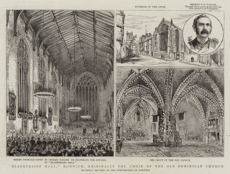 Blackfriars Hall, Norwich, originalmente el coro de la antigua iglesia dominicana de Henry William Brewer