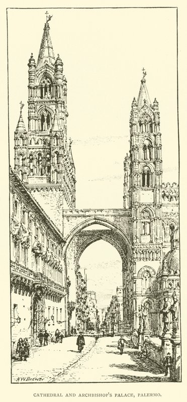 Catedral y Palacio del Arzobispo, Palermo de Henry William Brewer
