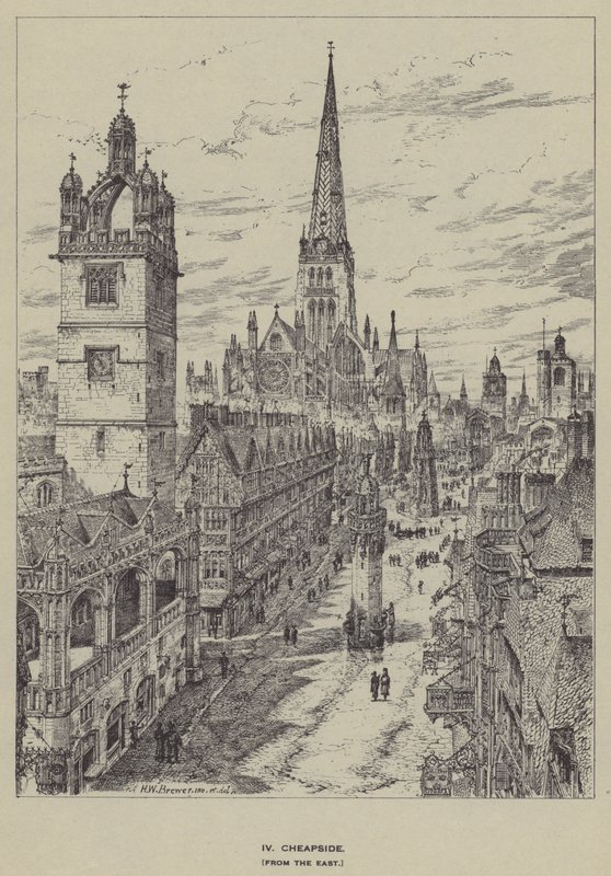Cheapside, desde el este de Henry William Brewer