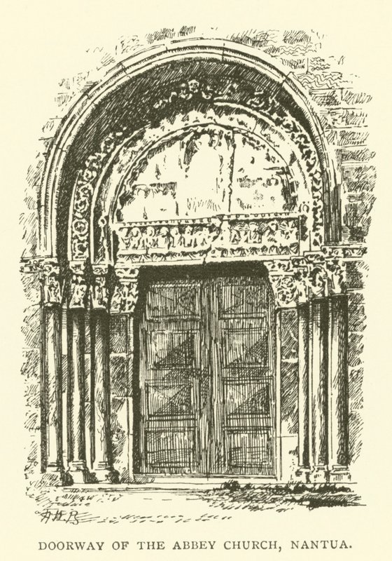 Entrada de la Iglesia Abadía, Nantua (grabado) de Henry William Brewer