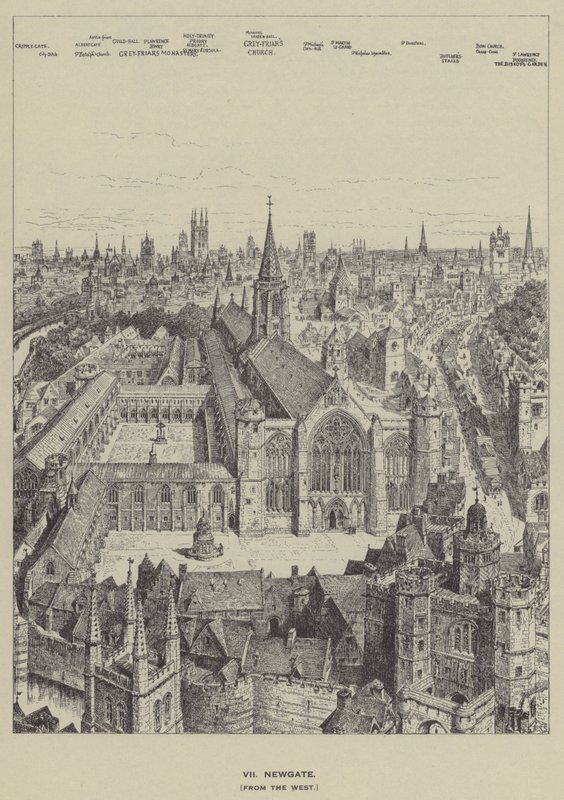 Newgate, desde el oeste de Henry William Brewer