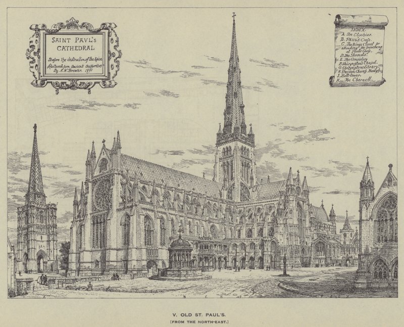 Antigua Catedral de San Pablo, desde el noreste de Henry William Brewer