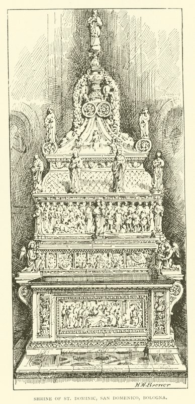 Santuario de San Domingo, San Domenico, Bolonia (grabado) de Henry William Brewer