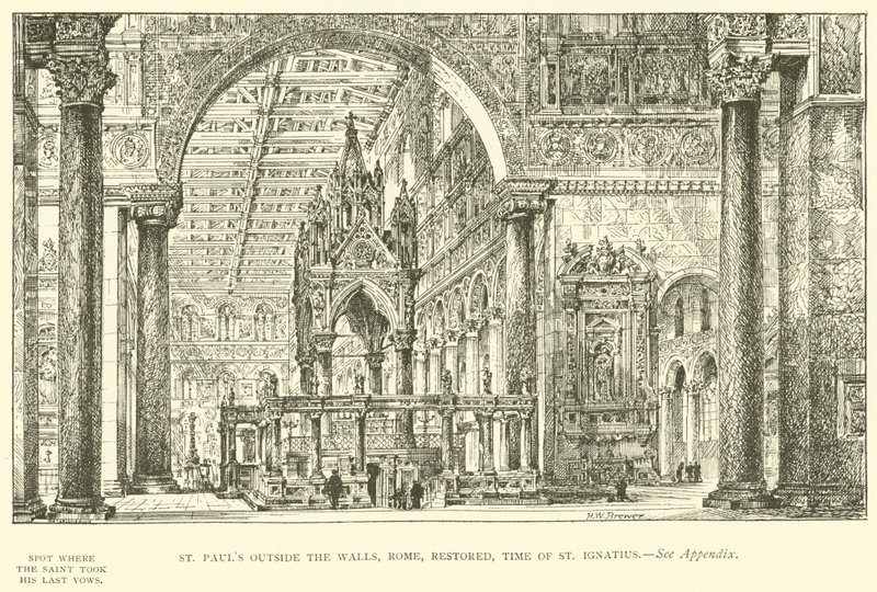 San Pablo Extramuros, Roma, restaurado, época de San Ignacio de Henry William Brewer