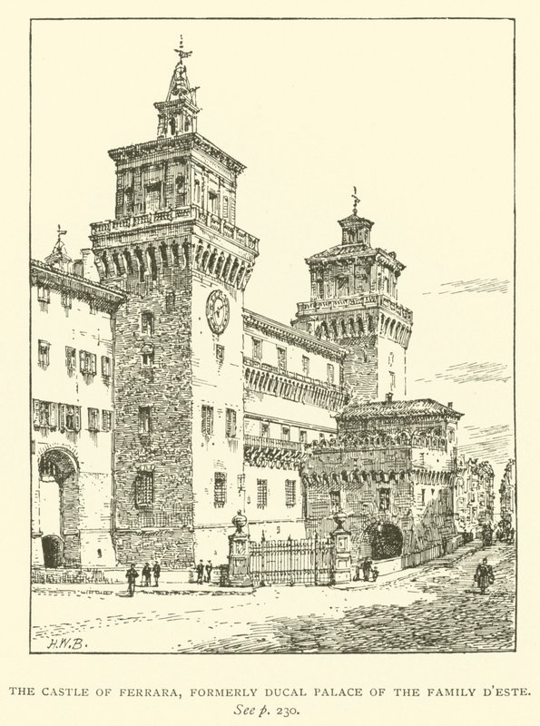 El castillo de Ferrara, antiguo Palacio Ducal de la familia D
