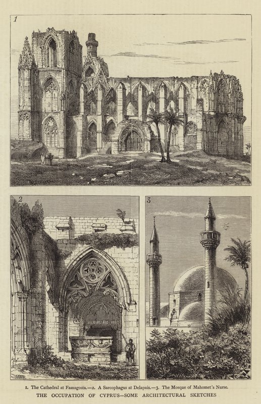 La ocupación de Chipre, algunos bocetos arquitectónicos de Henry William Brewer