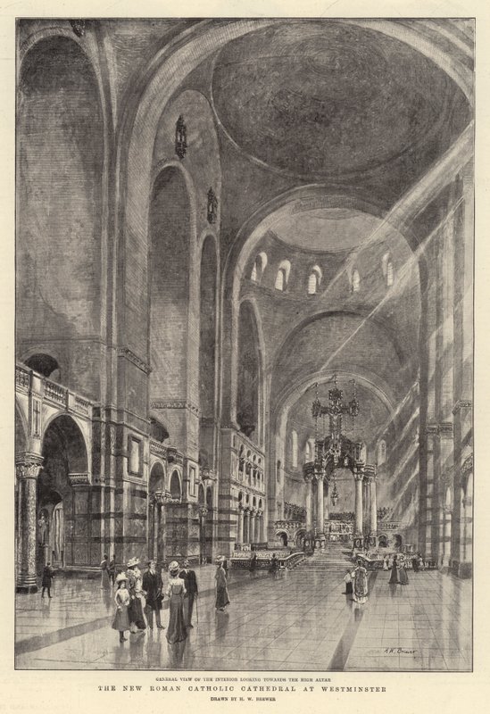 La nueva catedral católica romana en Westminster de Henry William Brewer