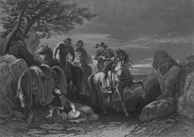 Hugh ONeill, Conde de Tyrone, y sus seguidores dejando Ulster hacia Europa continental durante el Vuelo de los Condes, 4 de septiembre de 1607 de Henry after Warren