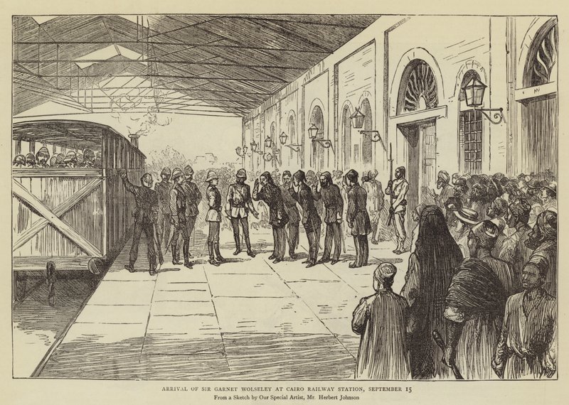 Llegada de Sir Garnet Wolseley a la estación de tren de El Cairo, 15 de septiembre de Herbert Johnson