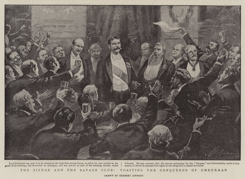 El Sirdar y el Club Salvaje, brindando por el Conquistador de Omdurman de Herbert Johnson