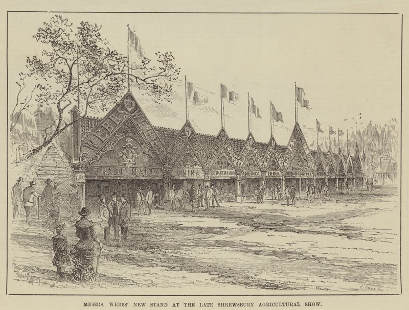 El nuevo stand de Messers Webbs en la última Feria Agrícola de Shrewsbury de Herbert Railton