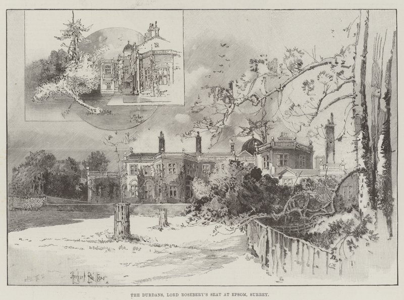 The Durdans, asiento de Lord Rosebery en Epsom, Surrey de Herbert Railton