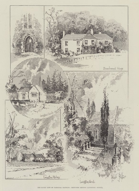 La vida temprana del cardenal Manning, bocetos alrededor de Lavington, Sussex de Herbert Railton