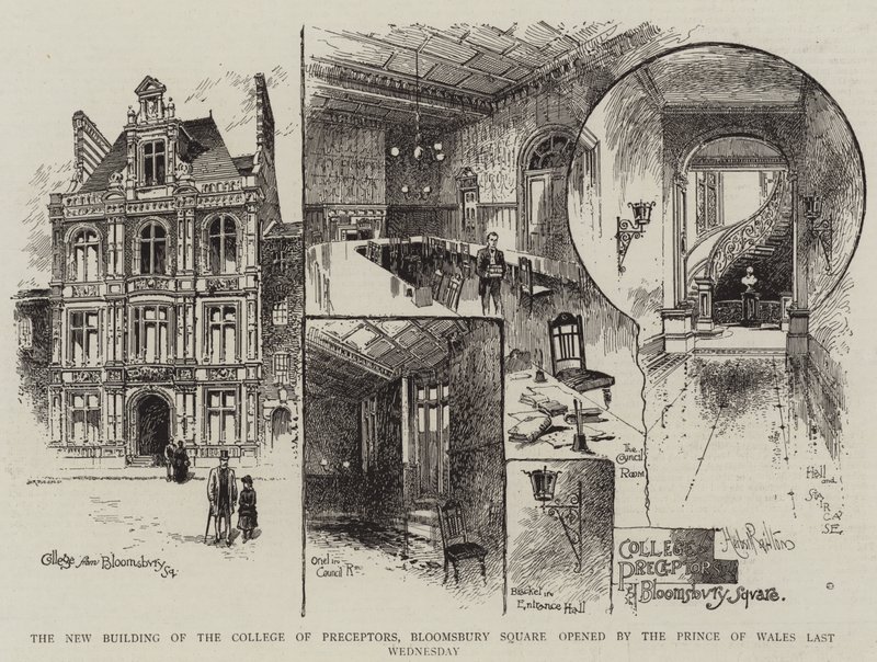El Nuevo Edificio del Colegio de Preceptores, Bloomsbury Square inaugurado por el Príncipe de Gales el miércoles pasado de Herbert Railton