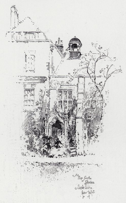 Una mirada desde el jardín, Staple Inn de Herbert (after) Railton