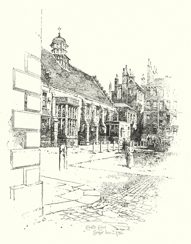 Coney Court, Grays Inn, en 1780 de Herbert (after) Railton