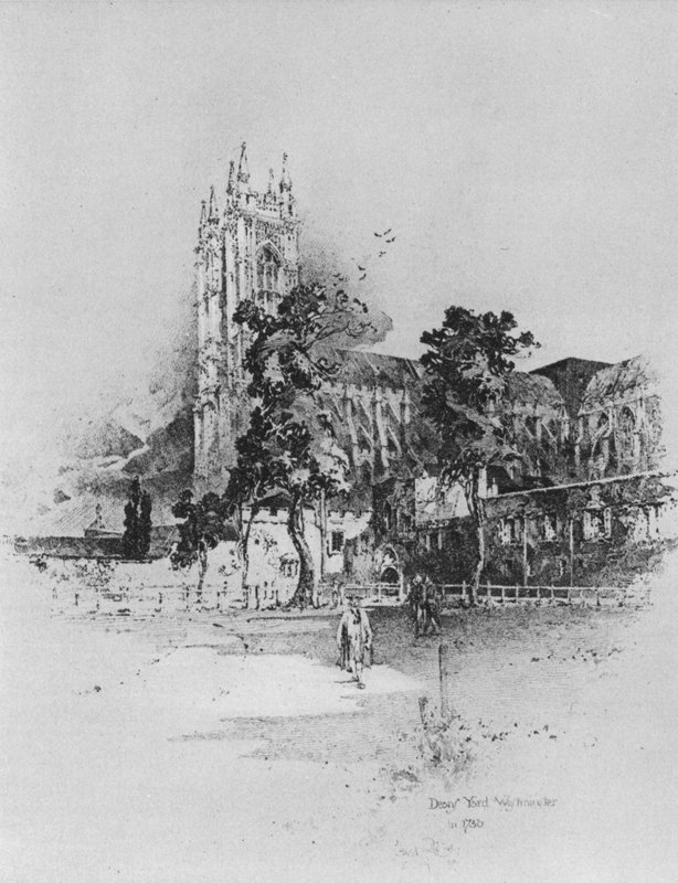 Deans Yard, Westminster, Londres, en 1730 de Herbert (after) Railton