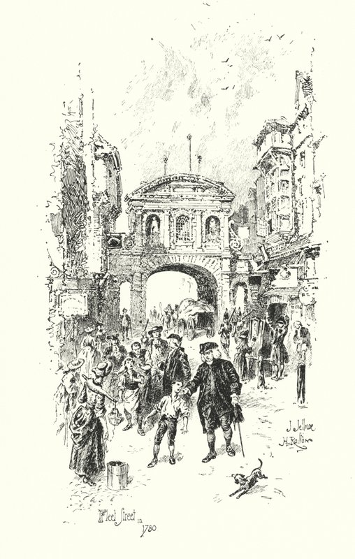Dr. Johnson, Fleet Street, Londres, en 1780 de Herbert (after) Railton