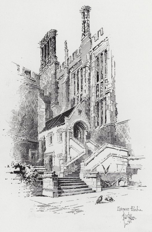 Pórtico de entrada (grabado) de Herbert (after) Railton