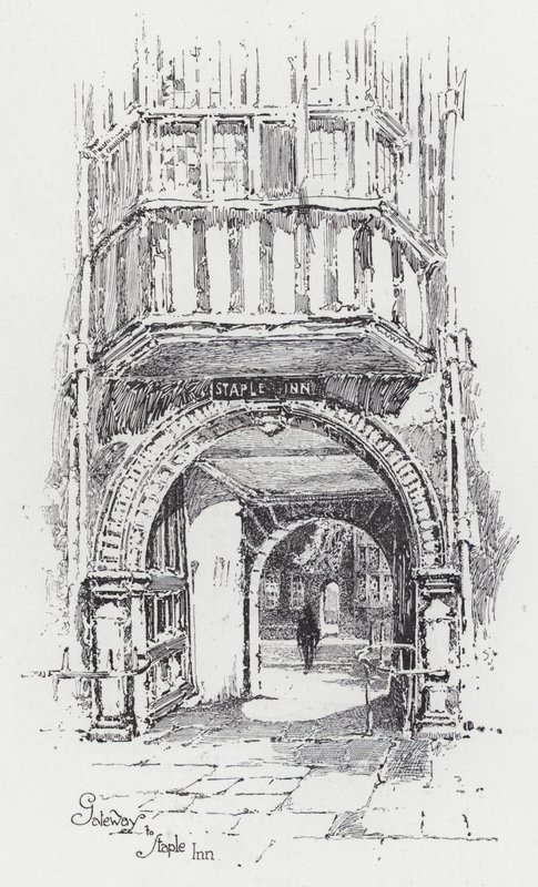 Entrada a Staple Inn de Herbert (after) Railton