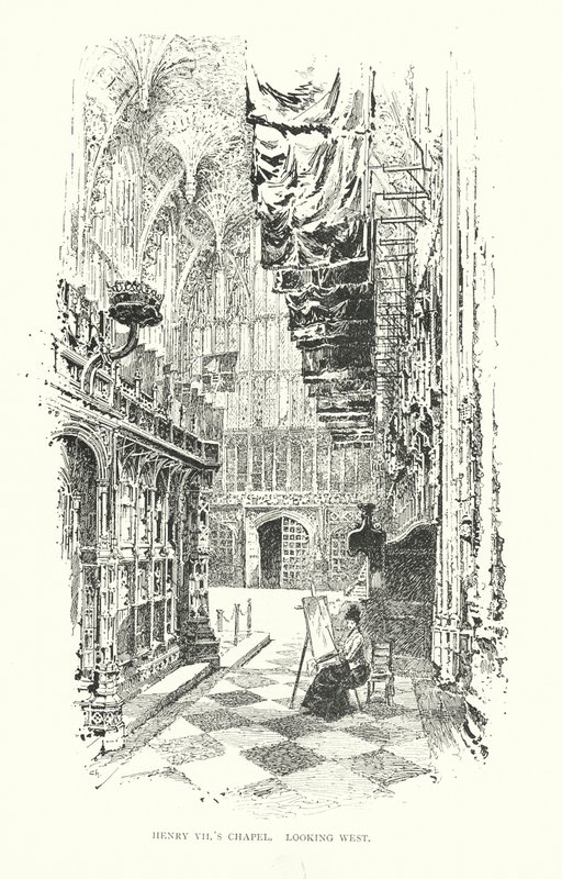 Capilla de Enrique VII, mirando al oeste (litografía) de Herbert (after) Railton