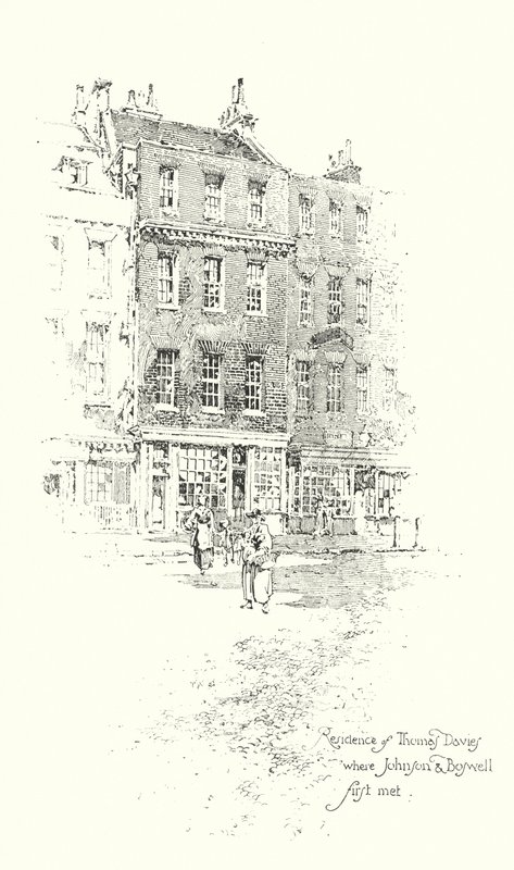 Residencia de Thomas Davies, Londres, donde el Dr. Johnson y James Boswell se conocieron por primera vez de Herbert (after) Railton