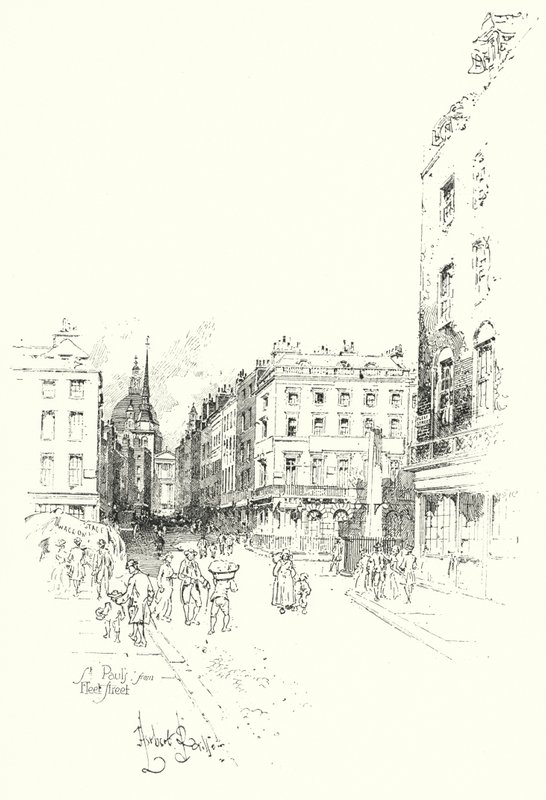 Catedral de San Pablo, desde Fleet Street, Londres de Herbert (after) Railton