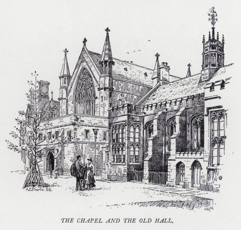 La Capilla y el Salón Viejo (grabado) de Herbert (after) Railton