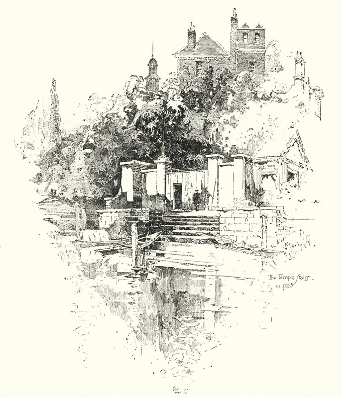 Las escaleras del templo, Londres, en 1790 de Herbert (after) Railton