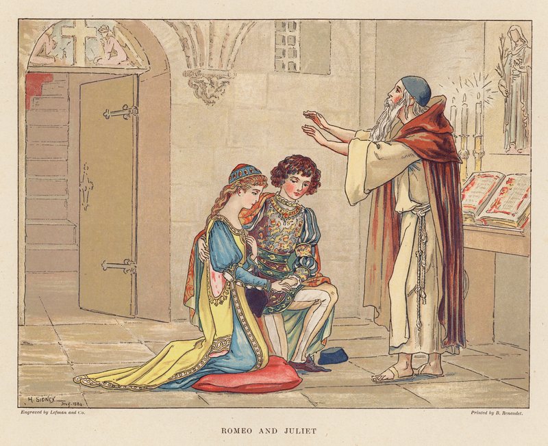 Shakespeare para jóvenes: Romeo y Julieta (litografía en color) de Herbert (after) Sidney