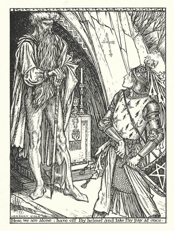 El Caballero Verde (grabado) de Herbert Cole
